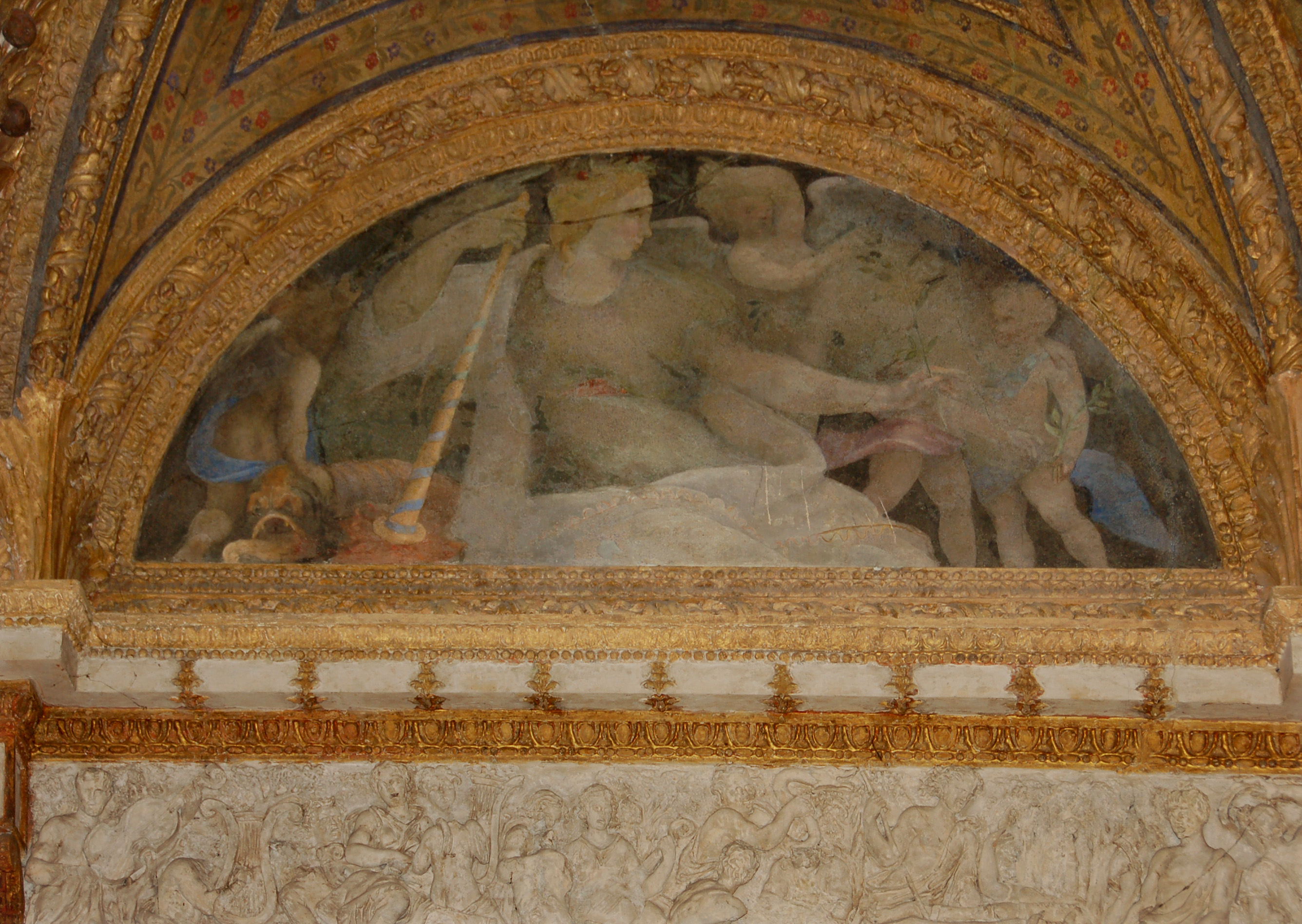 Pace (dipinto murale, elemento d'insieme) di Ligorio, Pirro (attribuito), Costa Lorenzo il Giovane (attribuito) (terzo quarto sec. XVI)