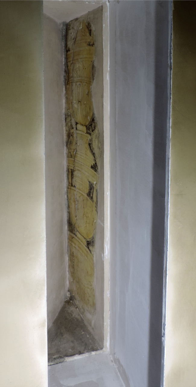 Motivo decorativo a candelabra (decorazione pittorica, frammento) - scuola mantovana (prima metà sec. XVI)