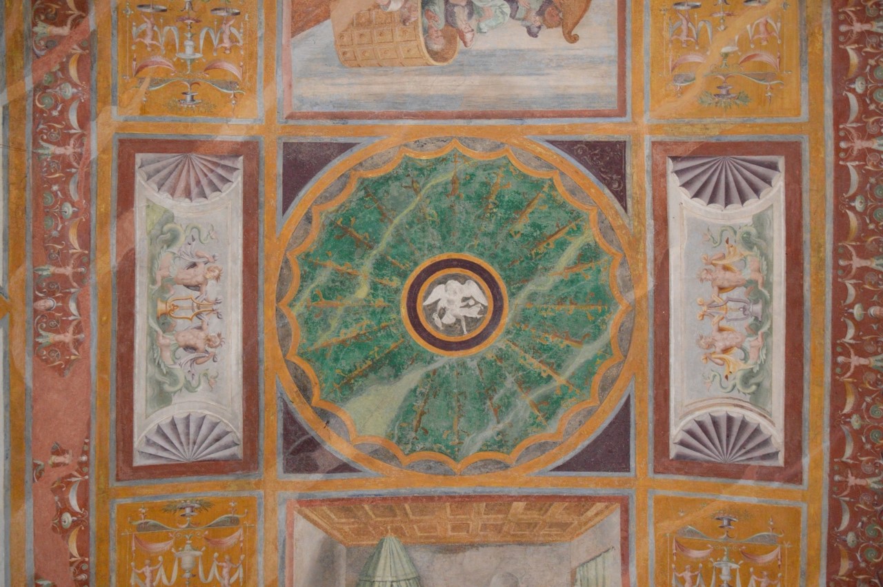 Ratto di Ganimede (decorazione plastico-pittorica) di Giulio Romano, Anselmo Guazzi, Andrea Conti (attribuito) (secondo quarto sec. XVI)