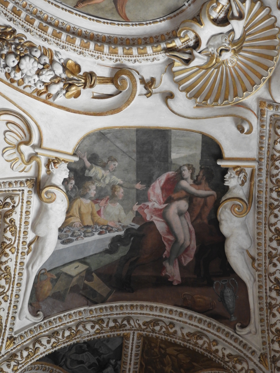 Euritione e Ippodamia (dipinto murale) di Malpizzi Bernardino (attribuito) (primo quarto sec. XVII)