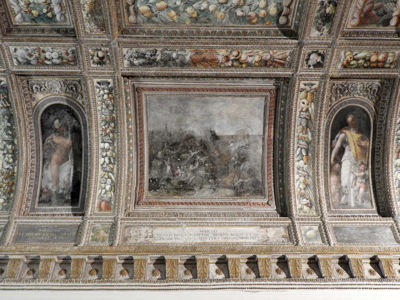 Naufragio (dipinto murale) di Bertani Giovanni Battista (attribuito), Costa Lorenzo il Giovane (terzo quarto sec. XVI)