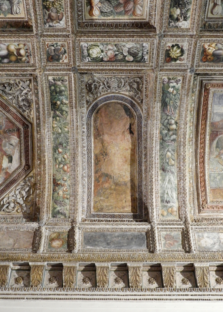 dipinto murale, frammento di Bertani Giovanni Battista (attribuito), Ghisoni Fermo detto Fermo da Caravaggio (attribuito) (terzo quarto sec. XVI)