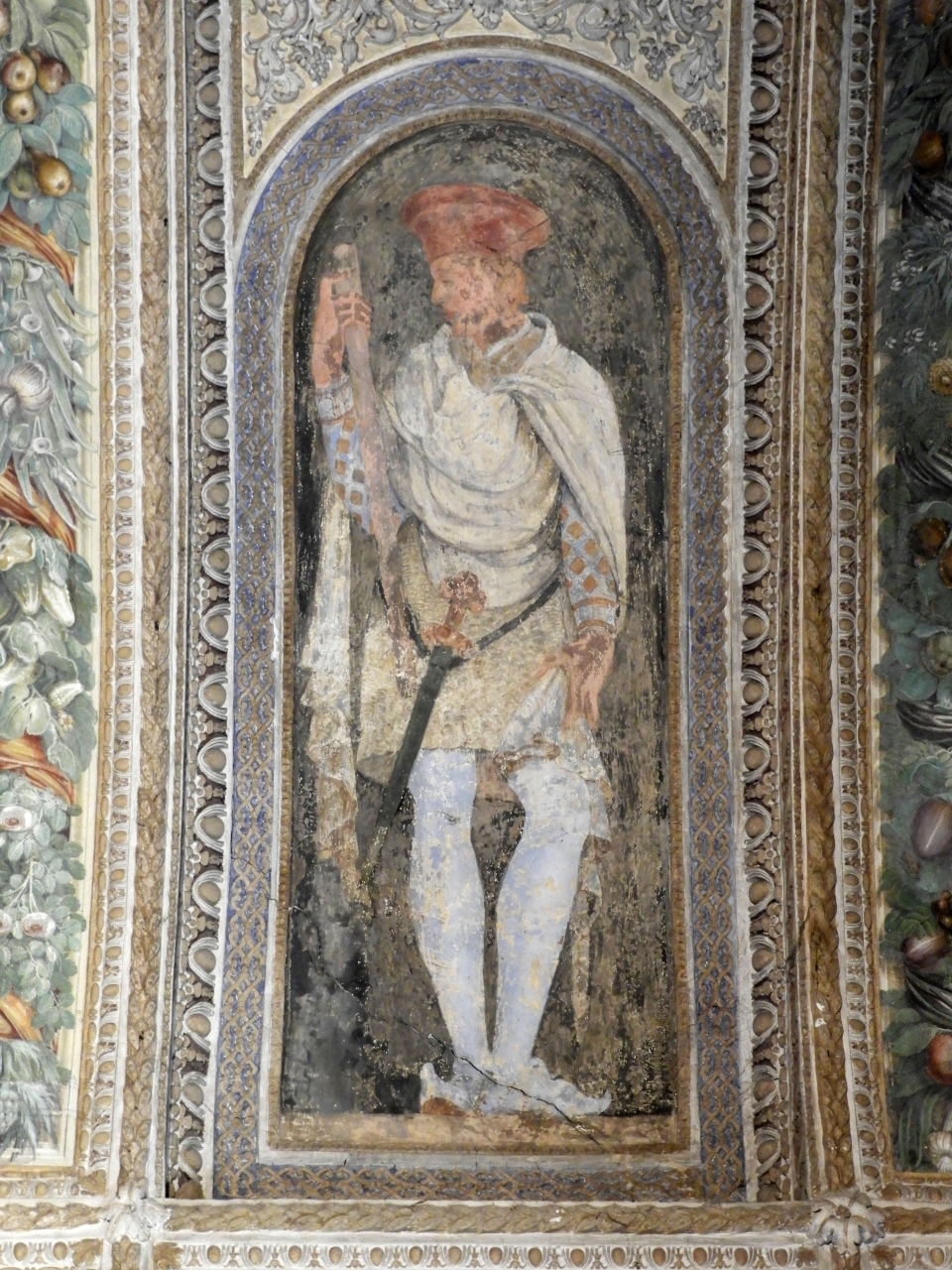 Pinamonte Bonacolsi (dipinto murale) di Bertani Giovanni Battista (attribuito), Ghisoni Fermo detto Fermo da Caravaggio (attribuito) (terzo quarto sec. XVI)