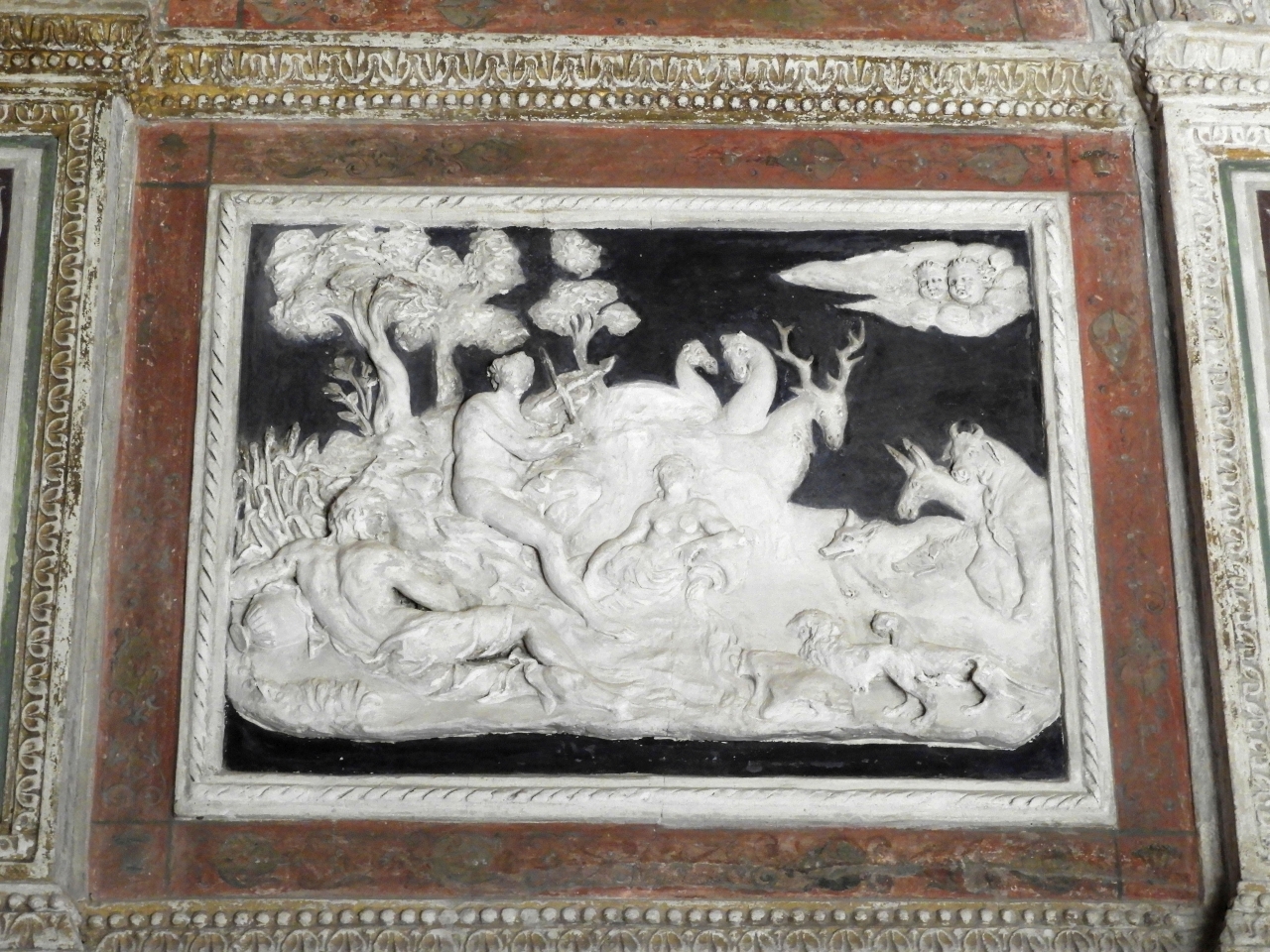 Orfeo incanta gli animali con la musica (rilievo) di Bertani Giovanni Battista (attribuito), Bertani Giovanni Battista (cerchia) (terzo quarto sec. XVI)