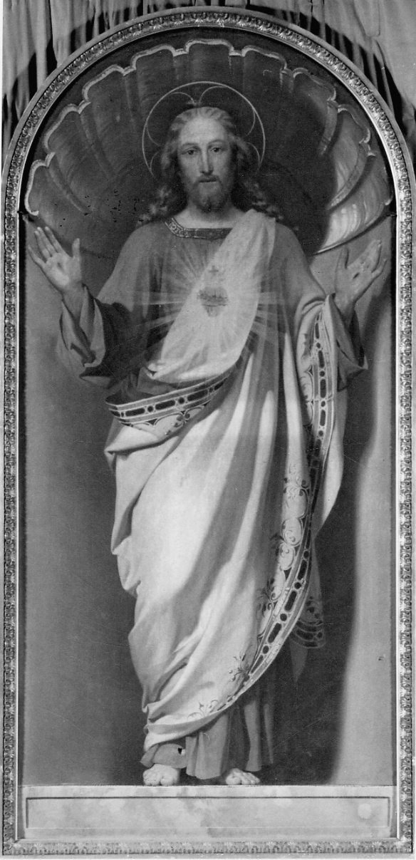 Sacro Cuore di Gesù (dipinto, elemento d'insieme) di Reffo Enrico (fine sec. XIX)