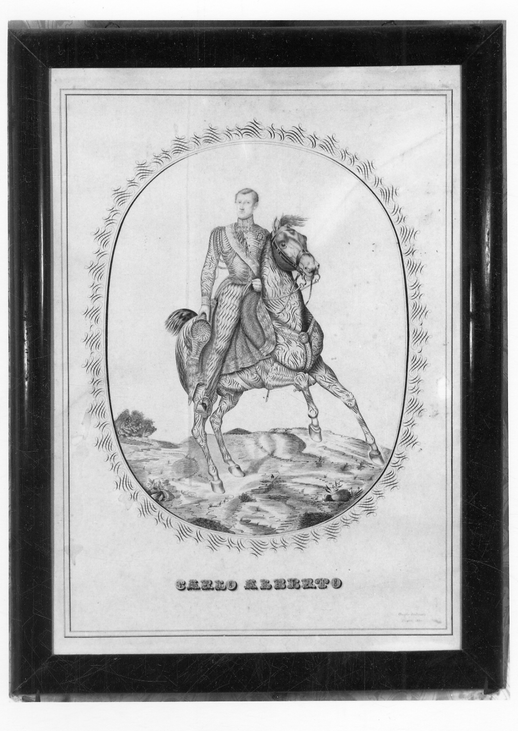 ritratto equestre di Carlo Alberto (disegno, opera isolata) di Carlevaris Angelo (sec. XIX)