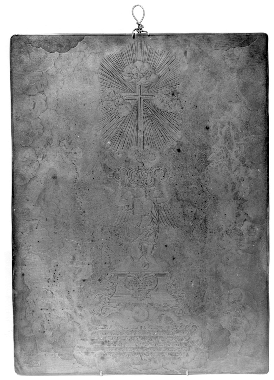 reliquiario con il legno della croce di Cellio (matrice incisa) di Abbiati Giovanni (prima metà sec. XIX)