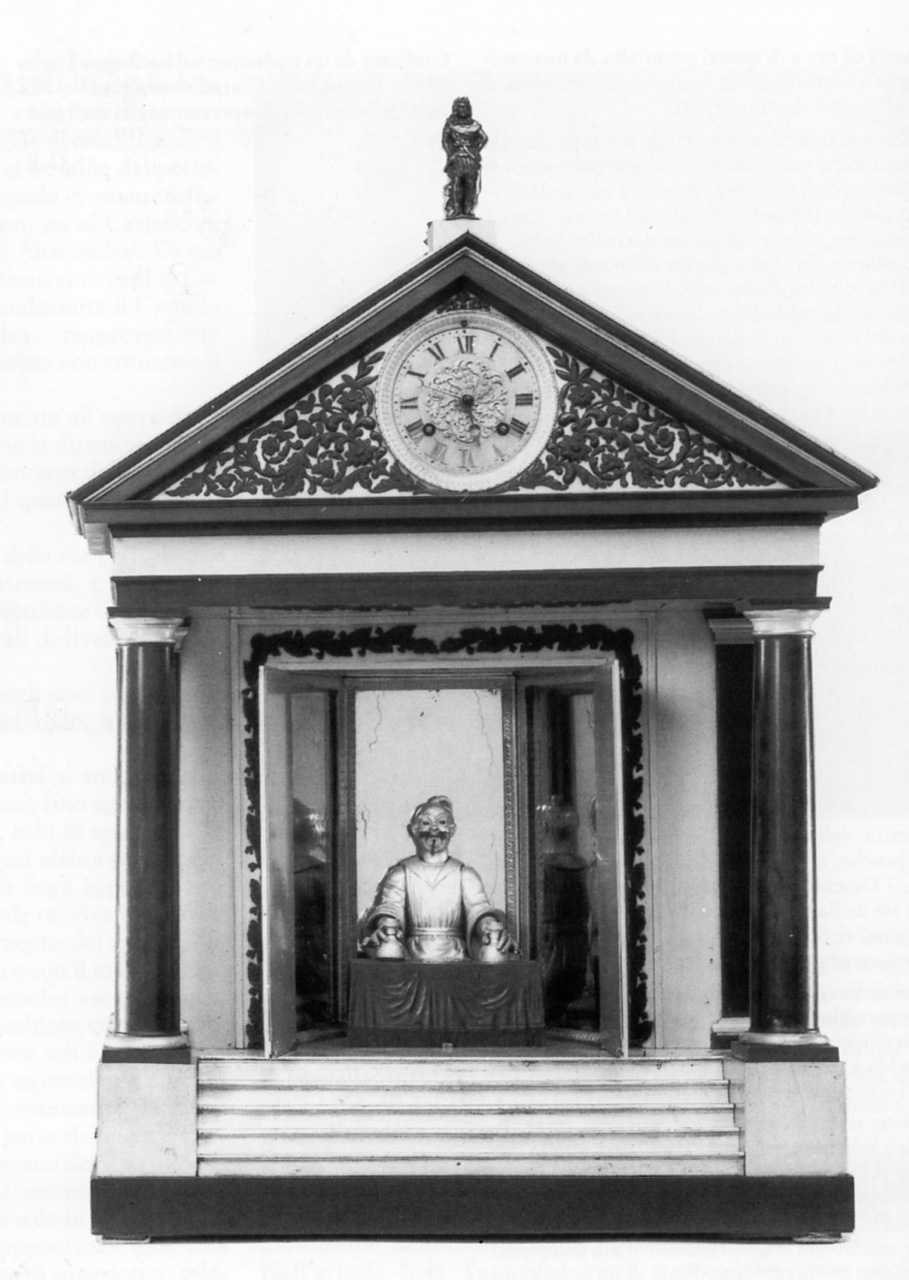 giocoliere cinese entro un tempietto (orologio - da mensola, opera isolata) di Frères Rochat - manifattura francese (secondo quarto sec. XIX)