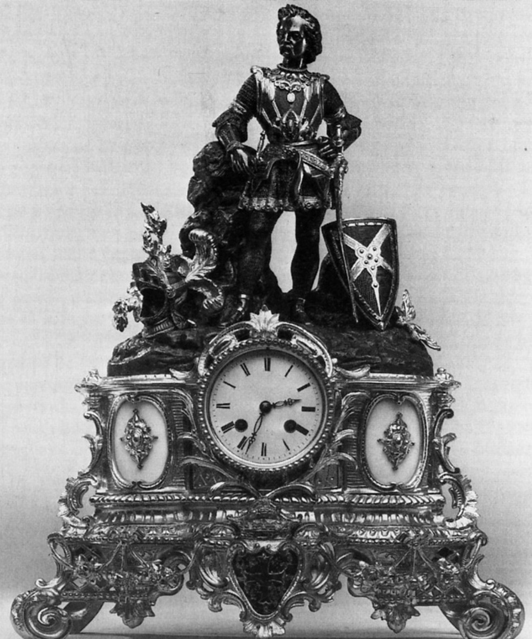 guerriero (orologio - da mensola, opera isolata) di Hottot, Sola - manifattura francese (secondo quarto, metà sec. XIX, sec. XIX)