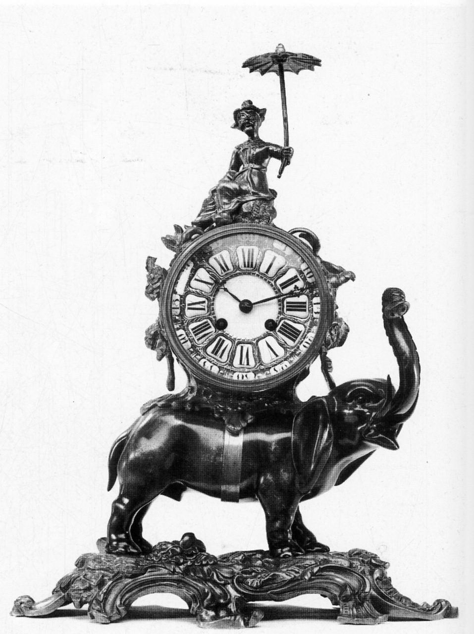 figura maschile cinese con elefante (orologio - da mensola, opera isolata) di Japy Frères, Sola - manifattura francese (seconda metà, ultimo quarto sec. XIX, sec. XIX)