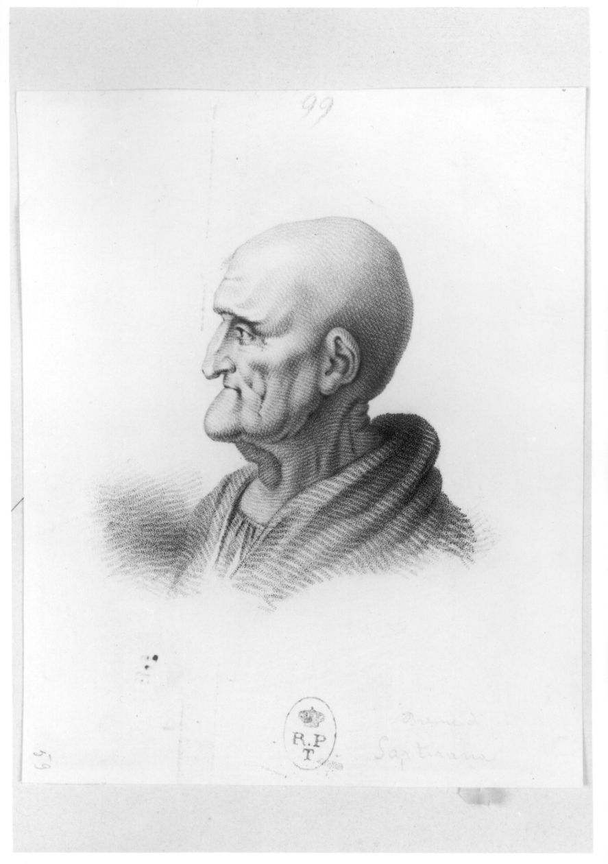 Testa di vecchio, ritratto d'uomo (stampa) di Breme Filippo marchese di Sartirana (fine/ inizio secc. XVIII/ XIX)