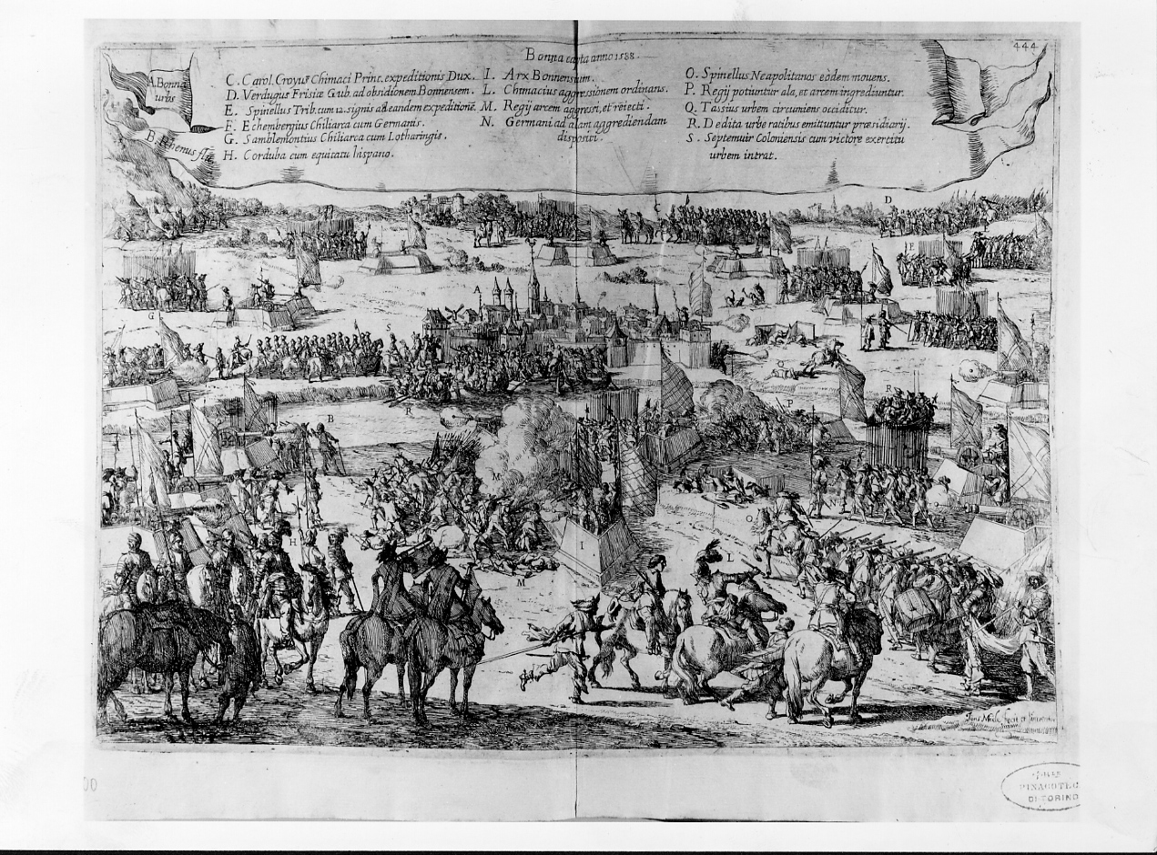 assedio di Bonn (stampa, elemento d'insieme) di Miel Jan (secondo quarto sec. XVII)