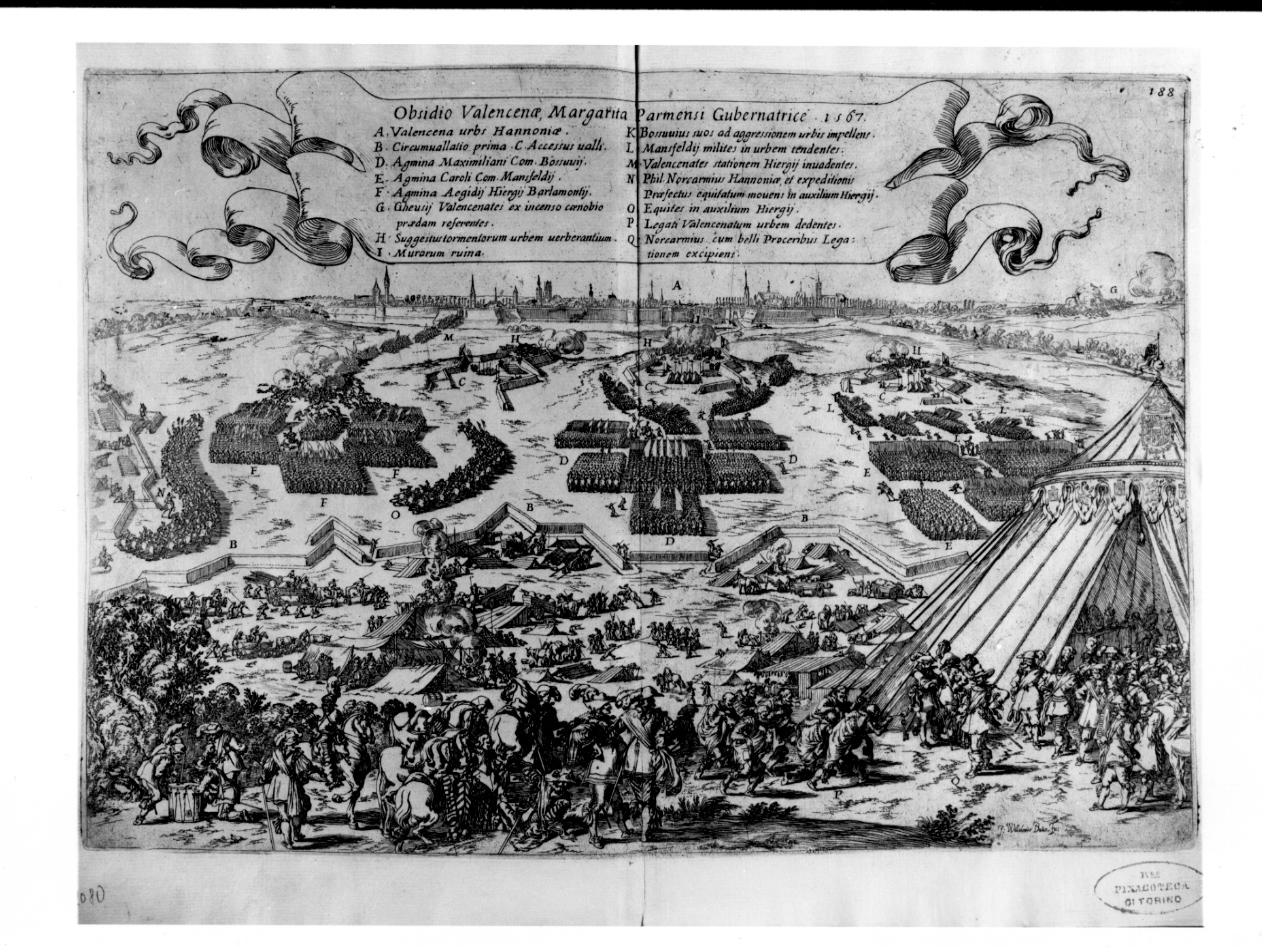 Obsidio Valencenae 1567, assedio (stampa) di Baur Johann Wilhelm (secondo quarto sec. XVII)