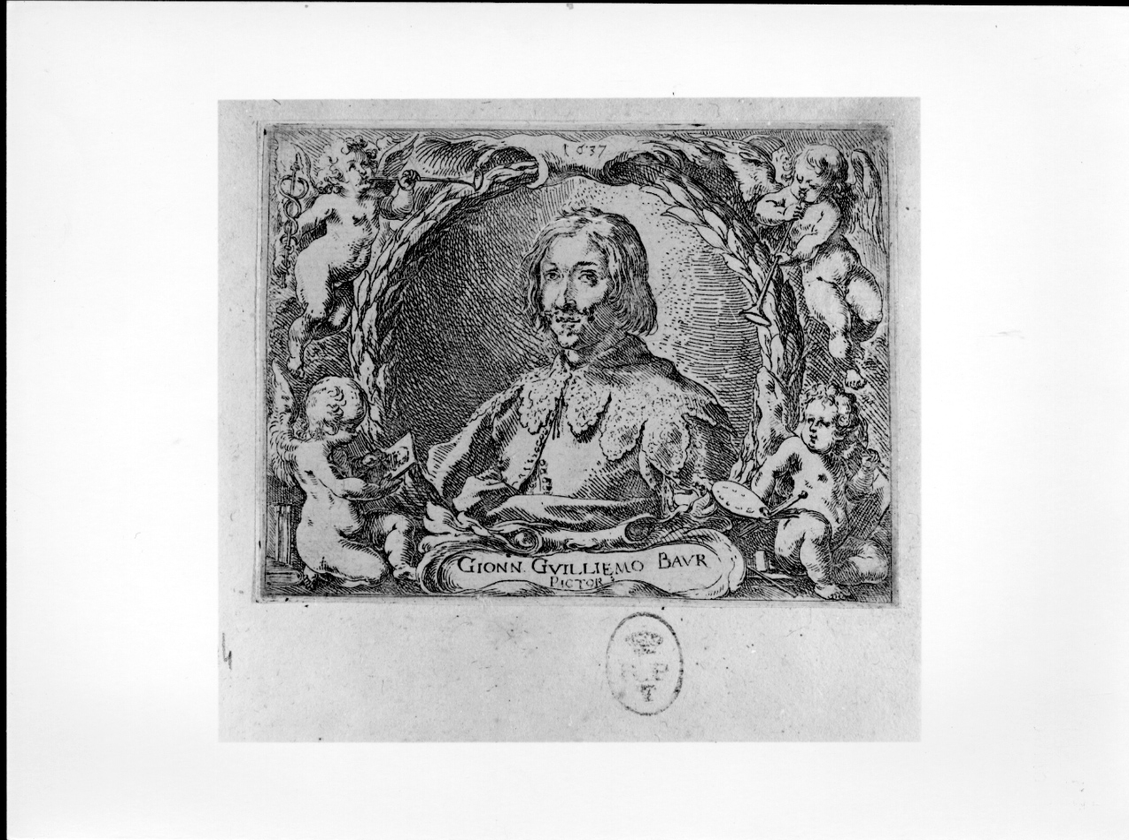 Autoritratto, autoritratto di Johann Wilhelm Baur (stampa) di Baur Johann Wilhelm (secondo quarto sec. XVII)
