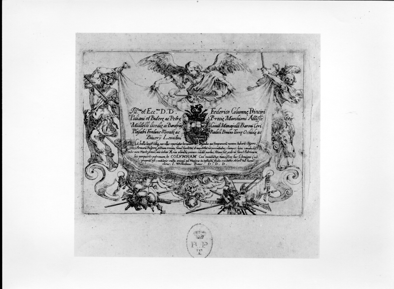 Dedica, dedica (stampa) di Baur Johann Wilhelm (secondo quarto sec. XVII)