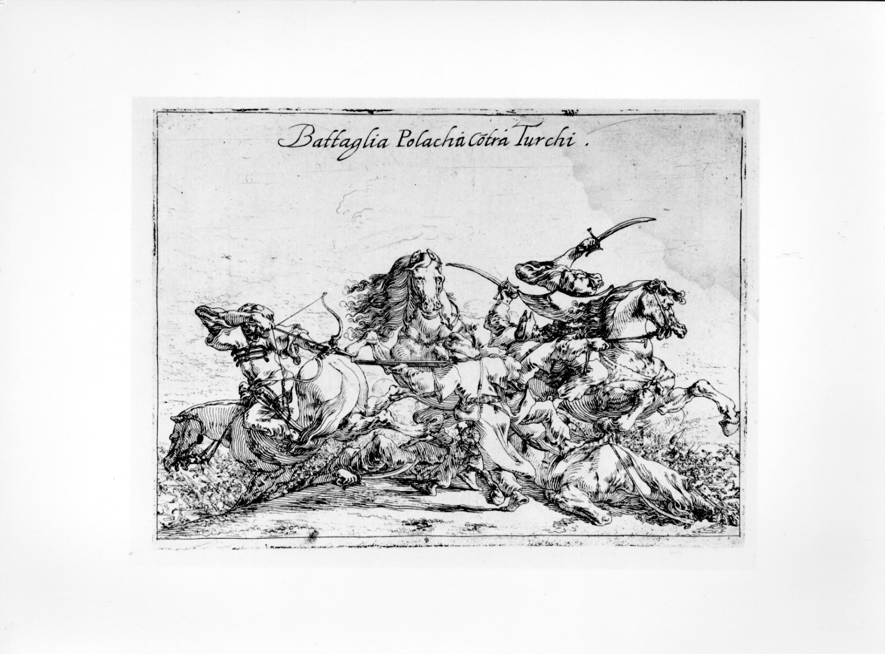 Battaglia polacka contro i turchi, battaglia (stampa) di Baur Johann Wilhelm (secondo quarto sec. XVII)