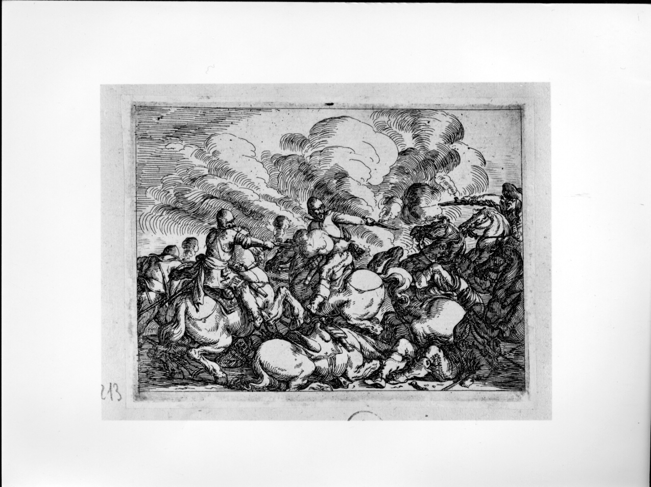 Battaglia a cavallo, battaglia (stampa) di Baur Johann Wilhelm (secondo quarto sec. XVII)