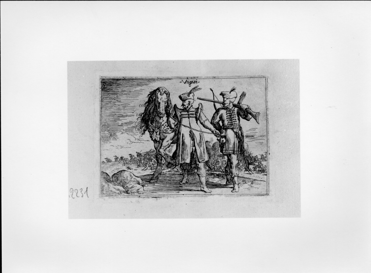 Ungari, figure maschili (stampa) di Baur Johann Wilhelm (secondo quarto sec. XVII)
