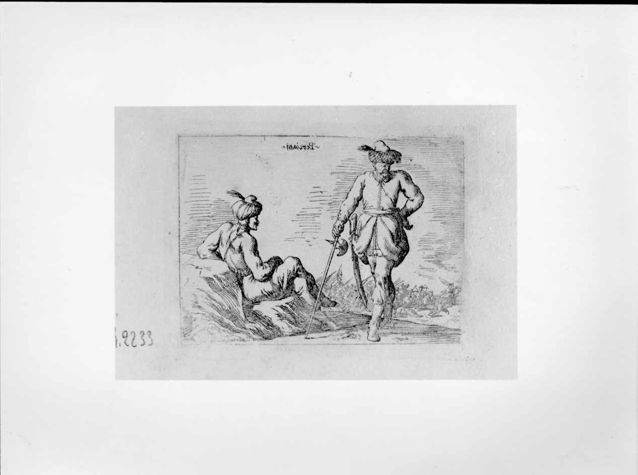 Persiani, figure maschili (stampa) di Baur Johann Wilhelm (secondo quarto sec. XVII)