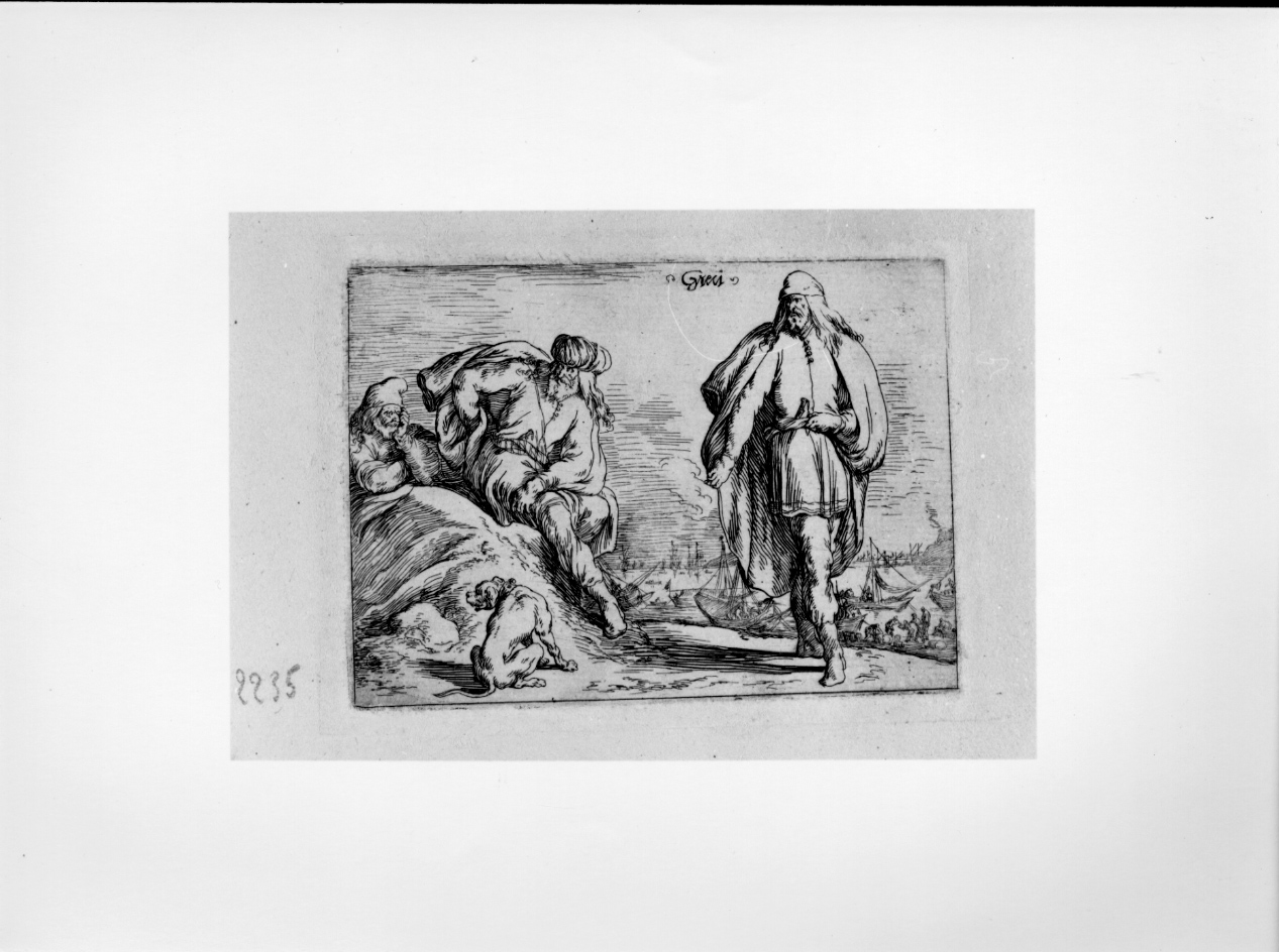 Greci, figure maschili (stampa) di Baur Johann Wilhelm (secondo quarto sec. XVII)