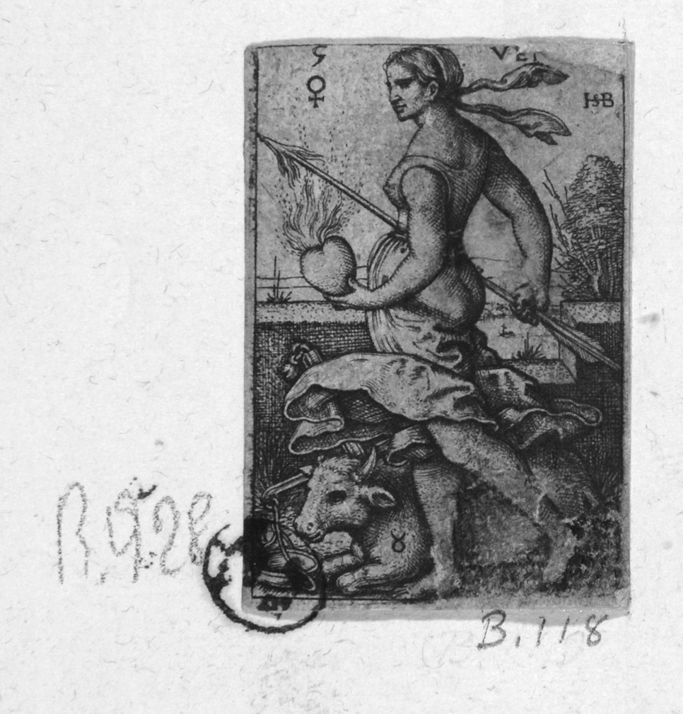 Venere, allegoria di Venere (stampa smarginata) di Beham Hans Sebald - ambito tedesco (prima metà sec. XVI)