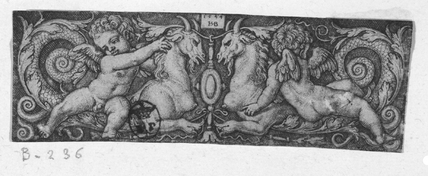 Fregio, fregio (stampa smarginata) di Beham Hans Sebald - ambito tedesco (prima metà sec. XVI)