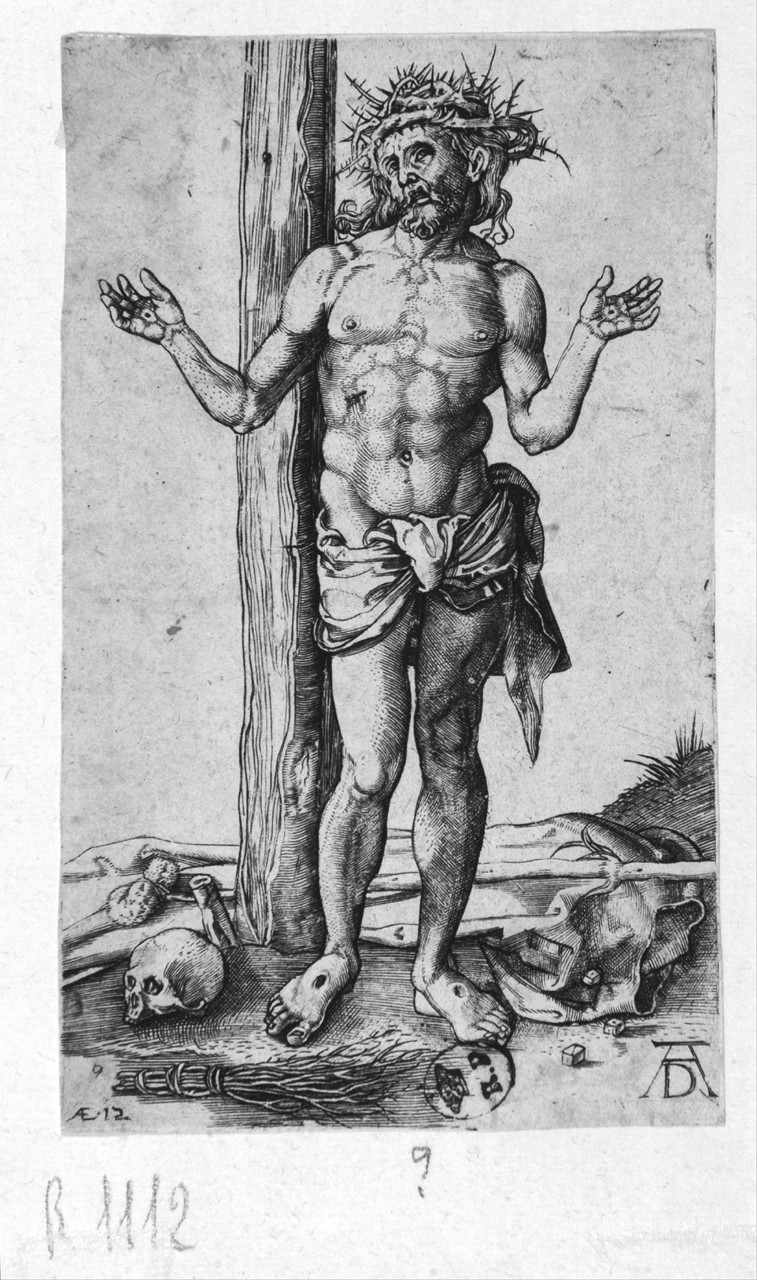Cristo coronato di spine, Cristo coronato di spine (stampa smarginata) di Durer Albrecht - ambito tedesco (prima metà sec. XVI)