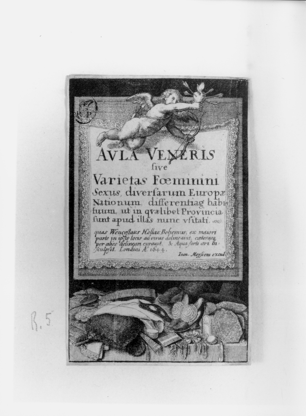 Frontespizio datato Londra 1644, frontespizio (stampa smarginata, serie) di Hollar Wenzel (secondo quarto sec. XVII)