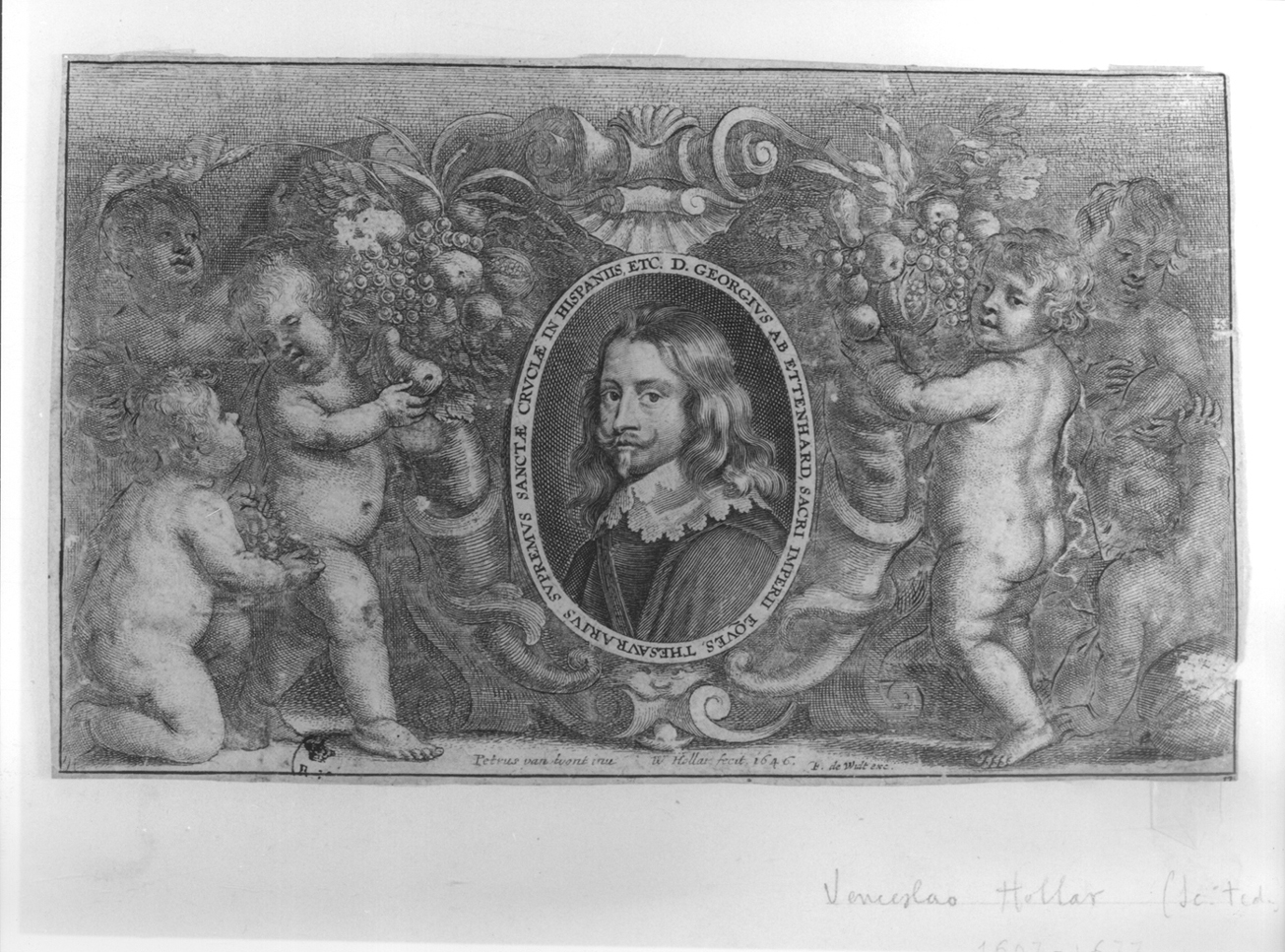 Ritratto di Giorgio da Ettenhard, Frontespizio (stampa smarginata, serie) di Hollar Wenzel, van Avont Pieter (secondo quarto sec. XVII)