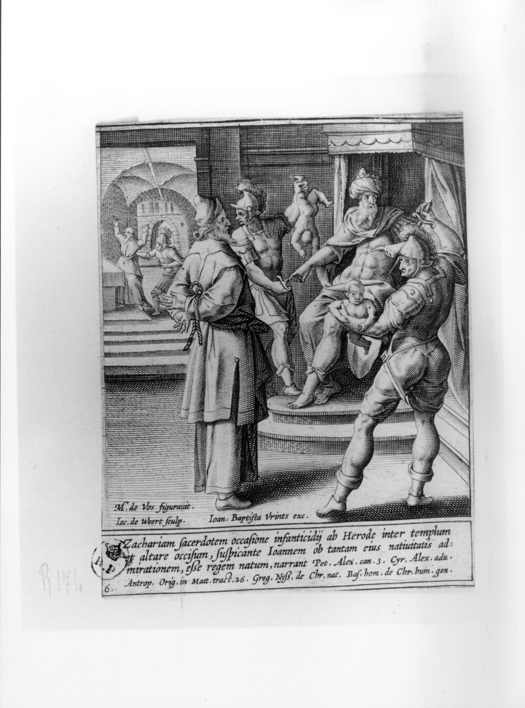 L'uccisione di San Zaccaria, uccisione di San Zaccaria (stampa smarginata, serie) di de Vos Marteen, De Weert Jacob (ultimo quarto sec. XVI)