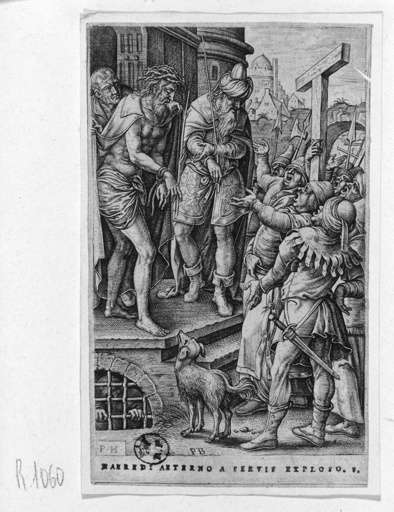 Cristo deriso, Cristo deriso (stampa smarginata, serie) di Borcht Peter van der - ambito olandese (ultimo quarto sec. XVI)