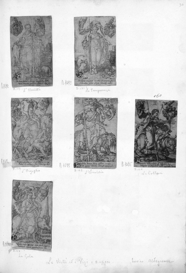 Virtù (stampa, serie) di Aldegrever Heinrich (metà sec. XVI)