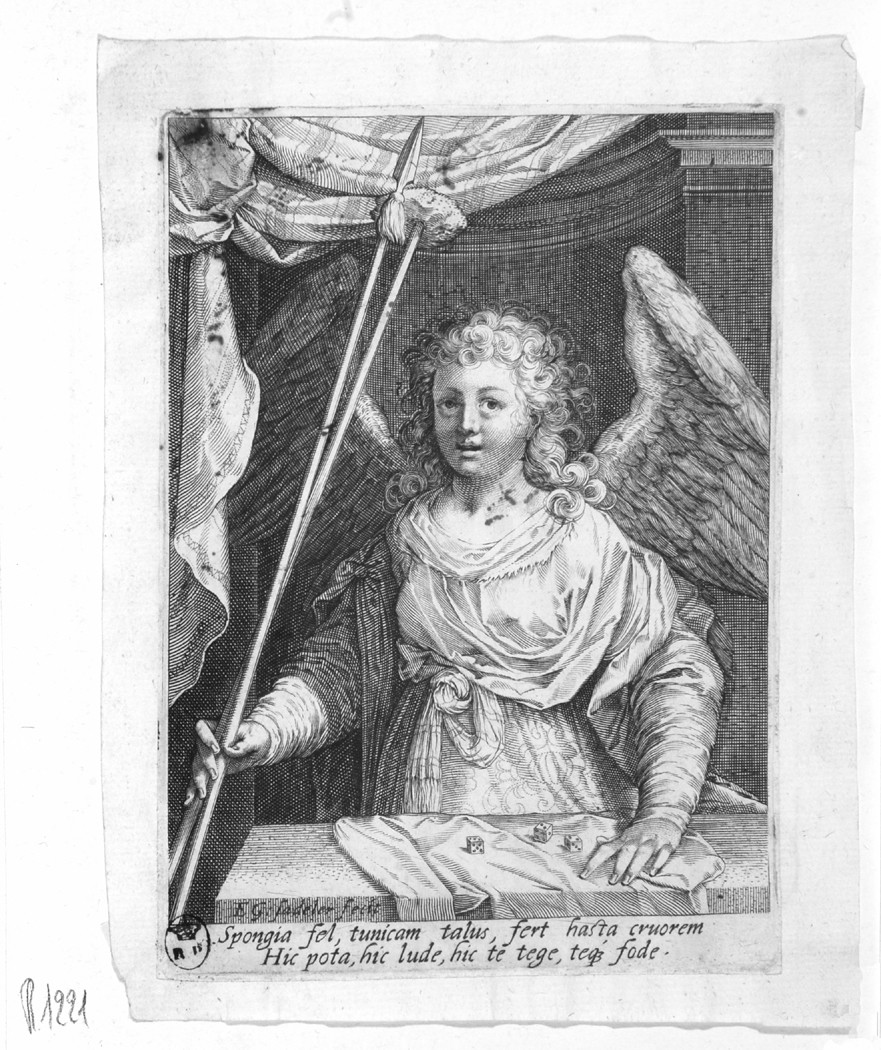 Angelo, angelo con strumenti della passione (stampa, elemento d'insieme) di Sadeler Aegidius II (fine/ inizio secc. XVI/ XVII)