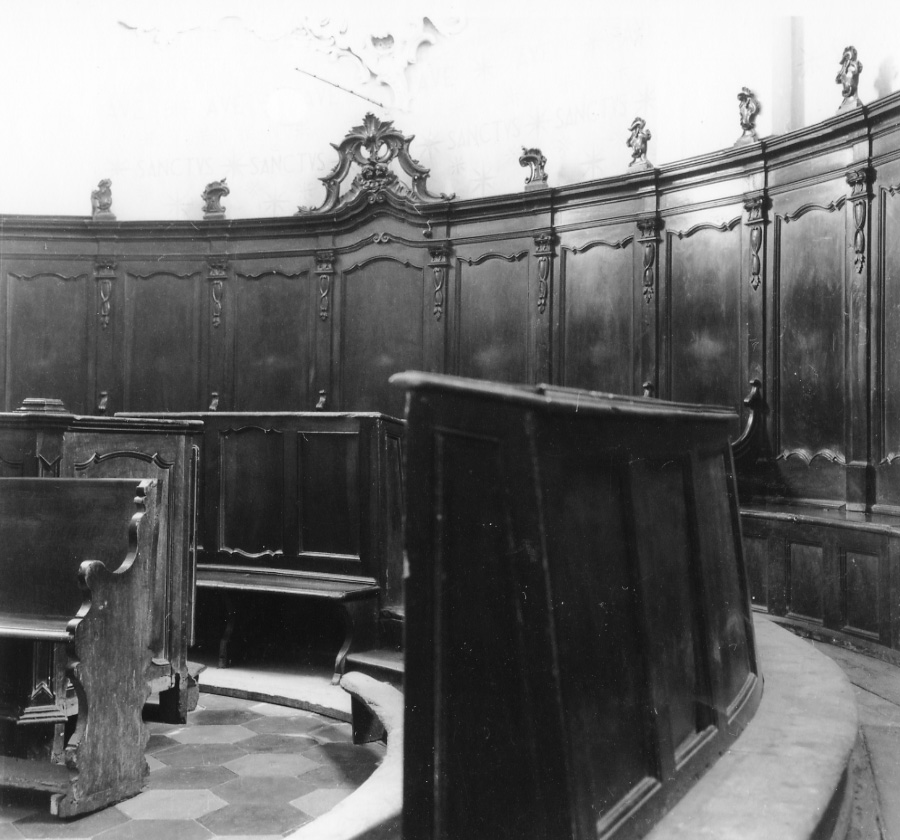 stalli del coro, insieme - ambito alessandrino (seconda metà sec. XVIII)