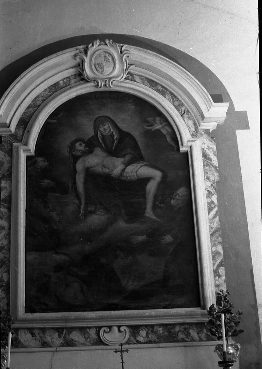 Pietà con SS. Frati e dannati (dipinto, opera isolata) - ambito piemontese (sec. XVII)