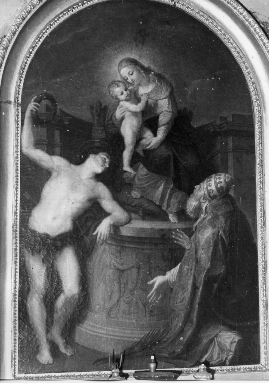 Madonna con Bambino, San Sebastiano e San Fabiano (dipinto) - ambito piemontese (ultimo quarto sec. XVII)