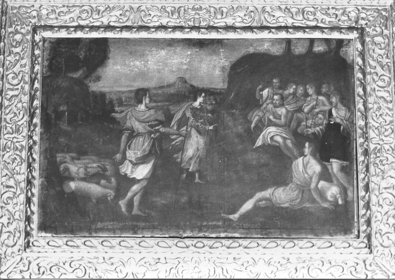 Giuseppe racconta il suo primo sogno al padre e ai fratelli (dipinto, opera isolata) di Barotti Giuseppe (attribuito) (primo quarto sec. XVII)