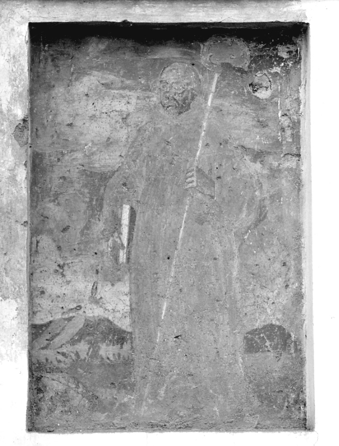 Santo vescovo (dipinto murale, elemento d'insieme) - ambito piemontese (primo quarto sec. XX)