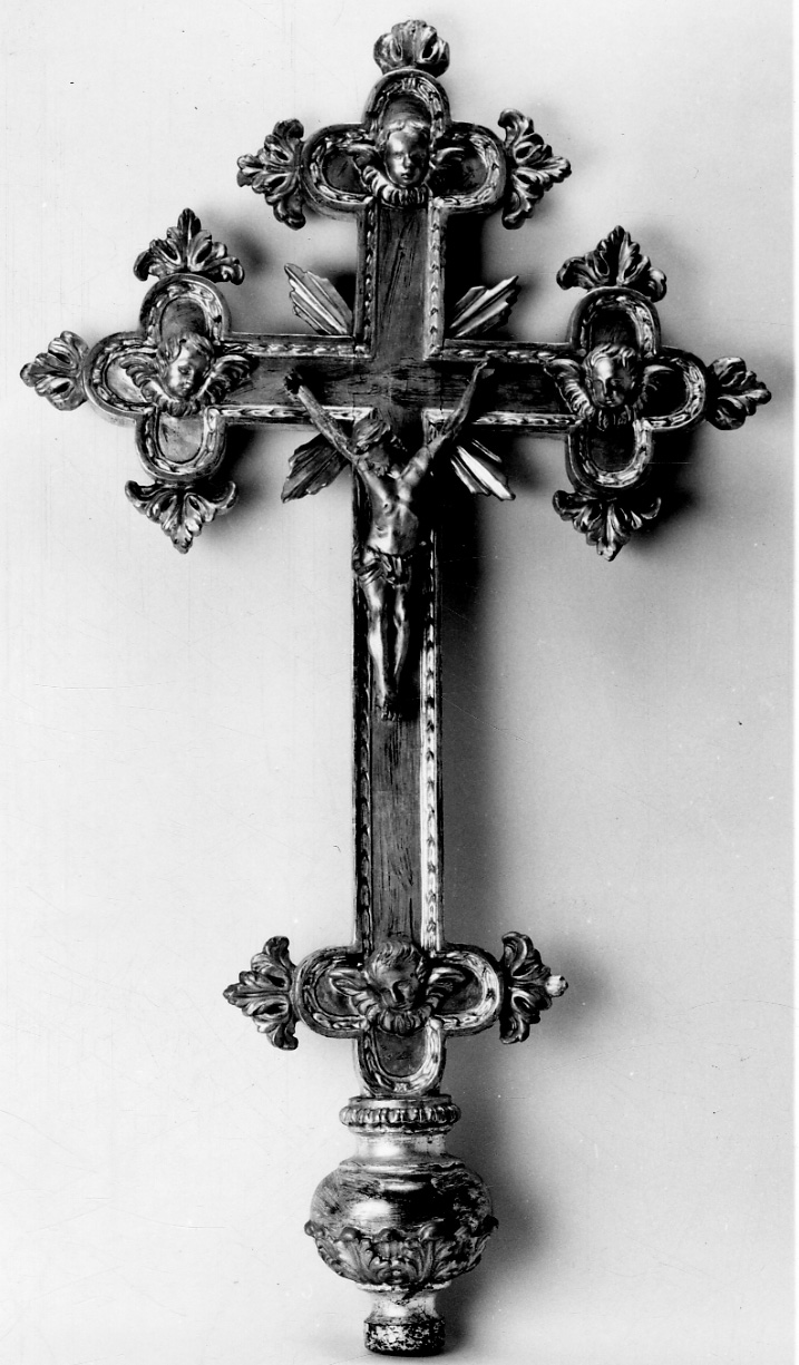 croce processionale, opera isolata - bottega piemontese (prima metà sec. XVIII)