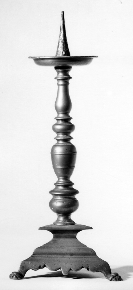 candeliere d'altare, opera isolata - manifattura italiana (prima metà sec. XVII)
