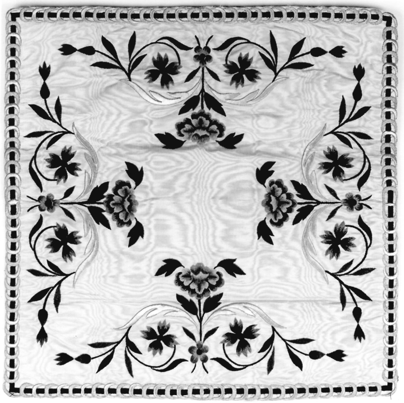 borsa del corporale, elemento d'insieme - manifattura italiana (prima metà sec. XIX)