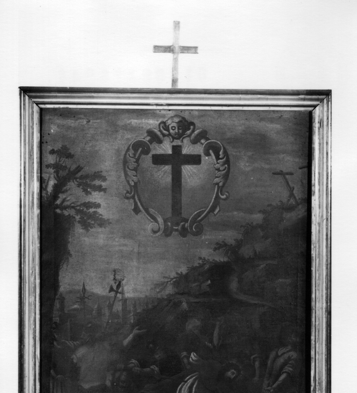 stazione IX: Gesù cade sotto la croce la terza volta (dipinto) - ambito piemontese (prima metà sec. XVIII)