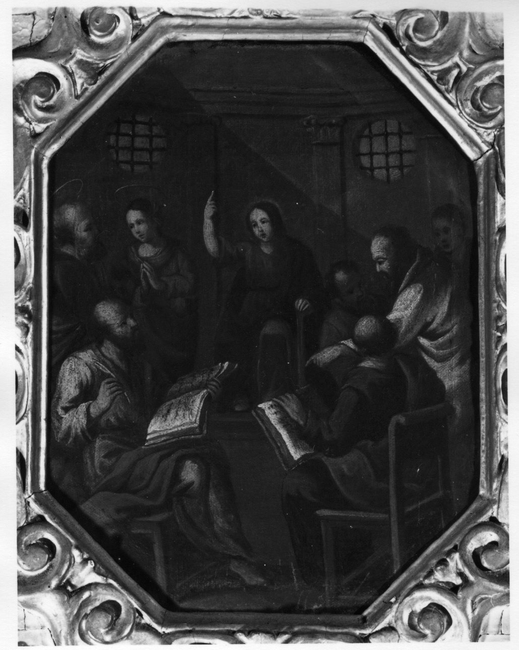 disputa di Gesù con i dottori nel tempio (dipinto) - ambito piemontese (fine/ inizio secc. XVII/ XVIII)