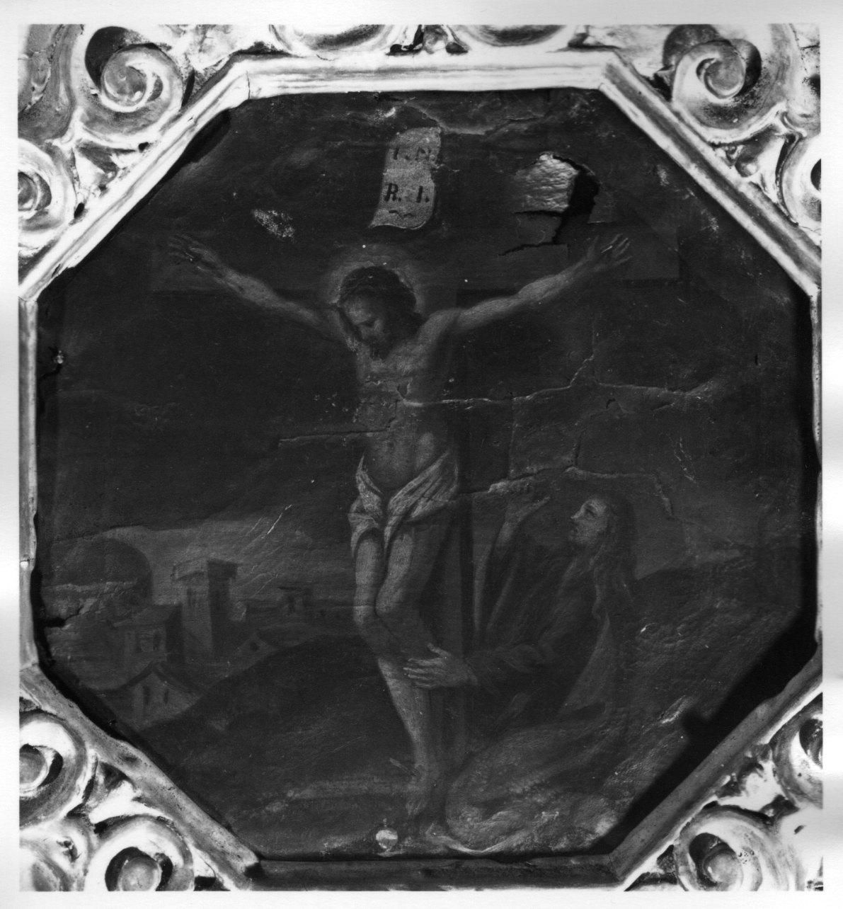 crocifissione di Cristo con la Madonna (dipinto) - ambito piemontese (fine/ inizio secc. XVII/ XVIII)