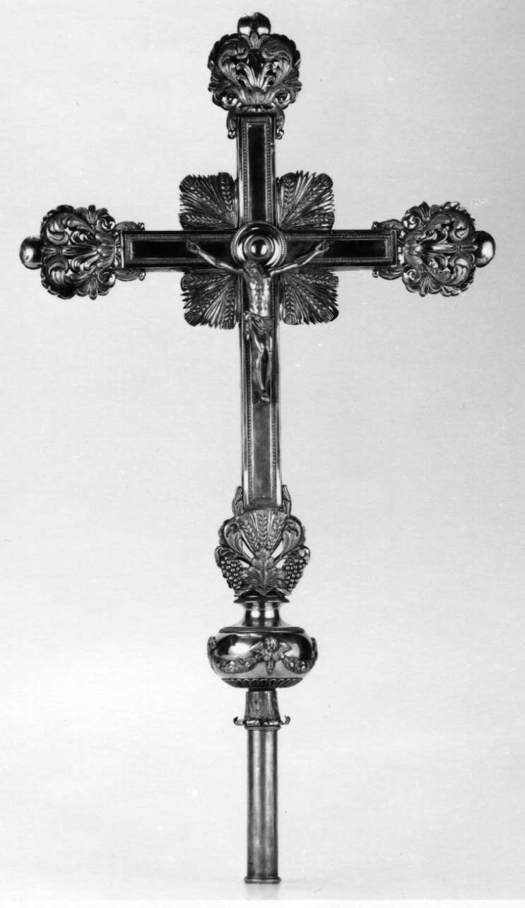 CRISTO CROCIFISSO (croce processionale, opera isolata) - bottega piemontese (sec. XIX)