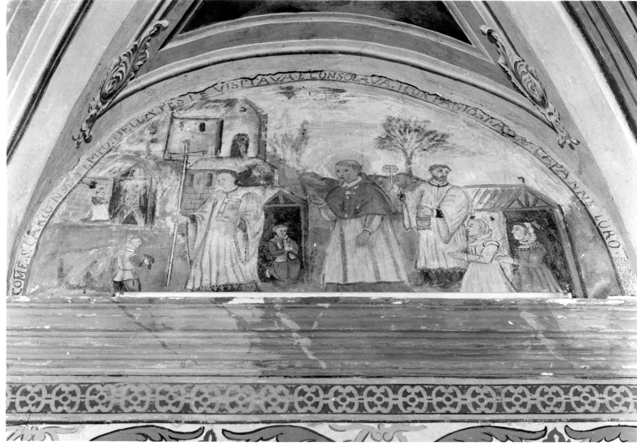 episodi della vita di San Carlo Borromeo (dipinto murale, ciclo) di Ocello Lorenzo (secondo quarto sec. XVII)