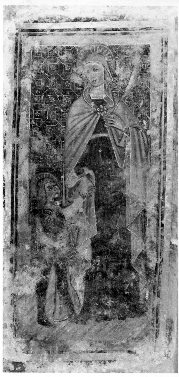 Santa Giulitta e San Quirico (dipinto murale, opera isolata) - ambito piemontese (prima metà sec. XVI)