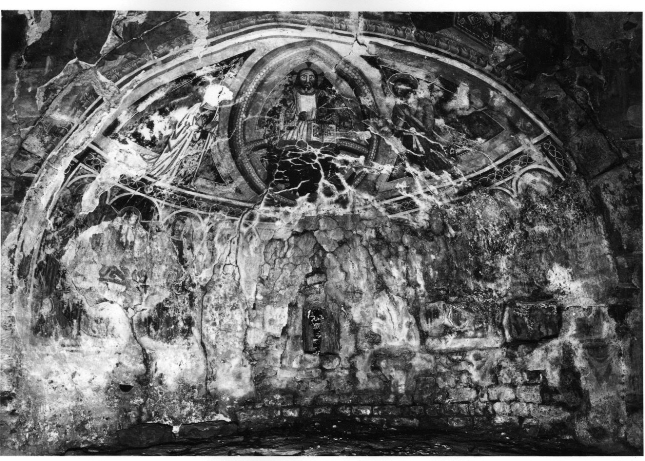 Cristo Pantocratore tra la Madonna e San Giovanni Battista (dipinto murale, complesso decorativo) - ambito piemontese (prima metà sec. XV)