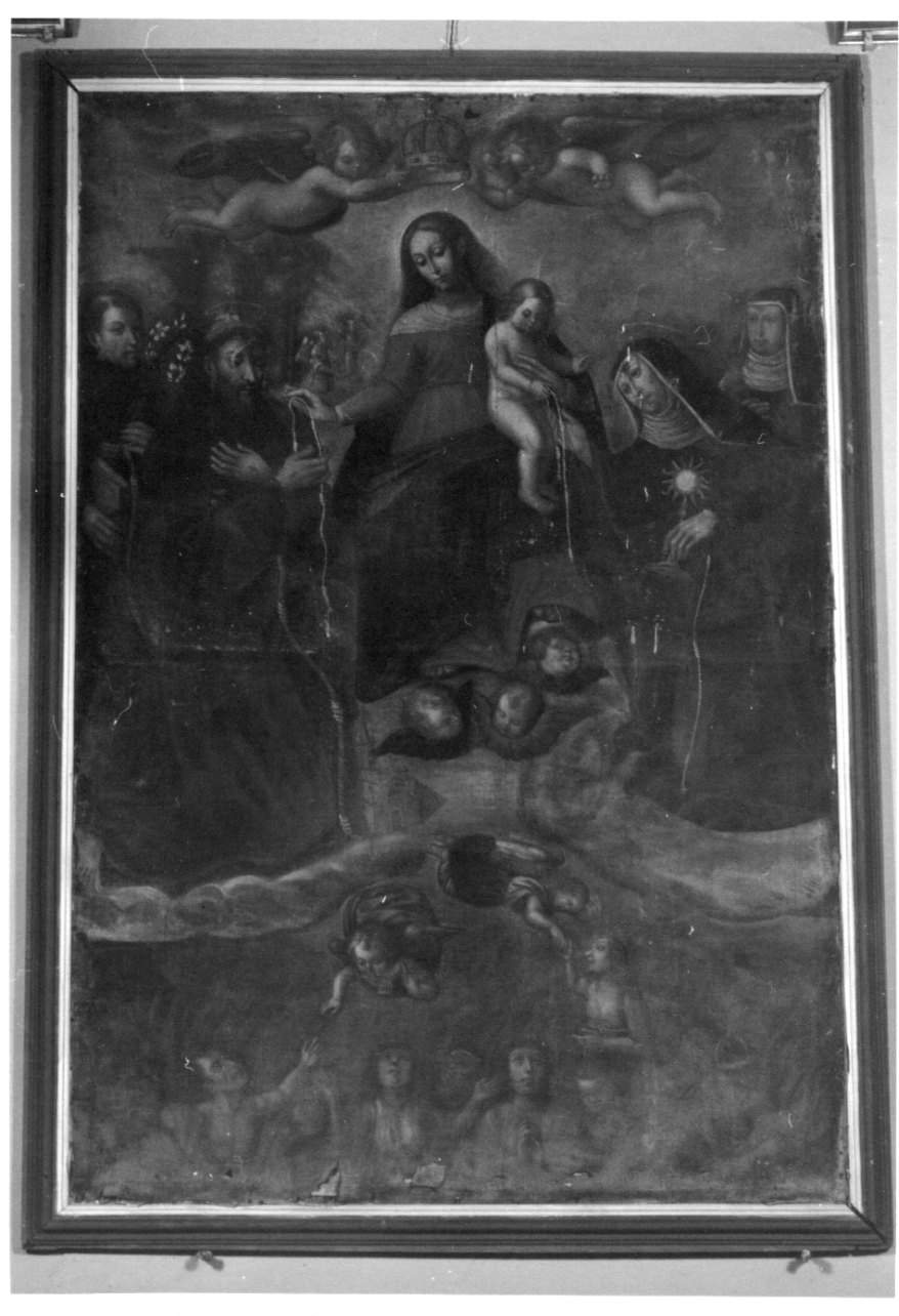 Madonna con Sant'Antonio da Padova, San Francesco, Santa Chiara, santa clarissa e anime del purgatorio (dipinto, opera isolata) - ambito astigiano (metà sec. XVII)