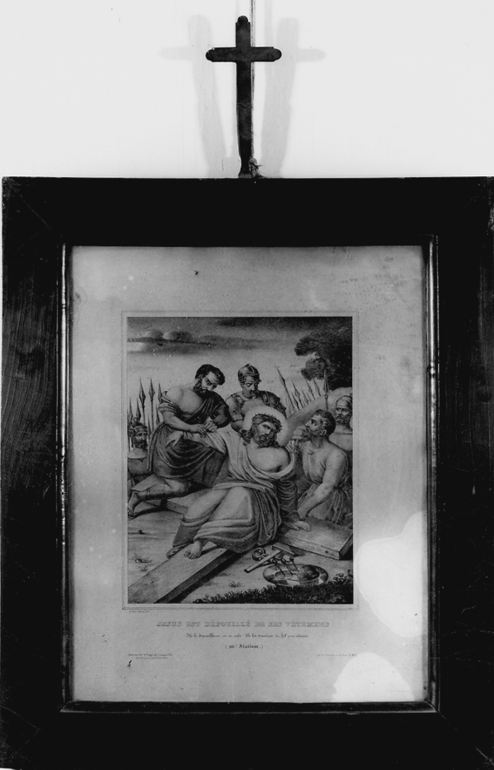 stazione X: Gesù spogliato e abbeverato di fiele (stampa) di Aubert (prima metà sec. XIX)
